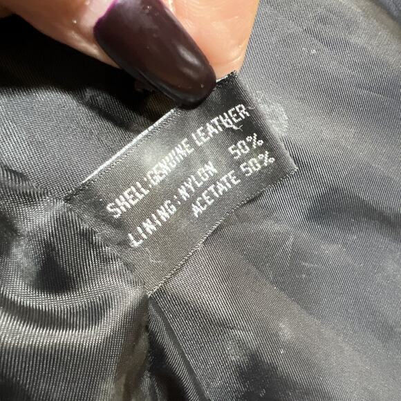 Vintage Y2K Zara Motorcycle Leather Jacket Black Womens Size 2XL Fits Smaller!! - Picture 12 of 15